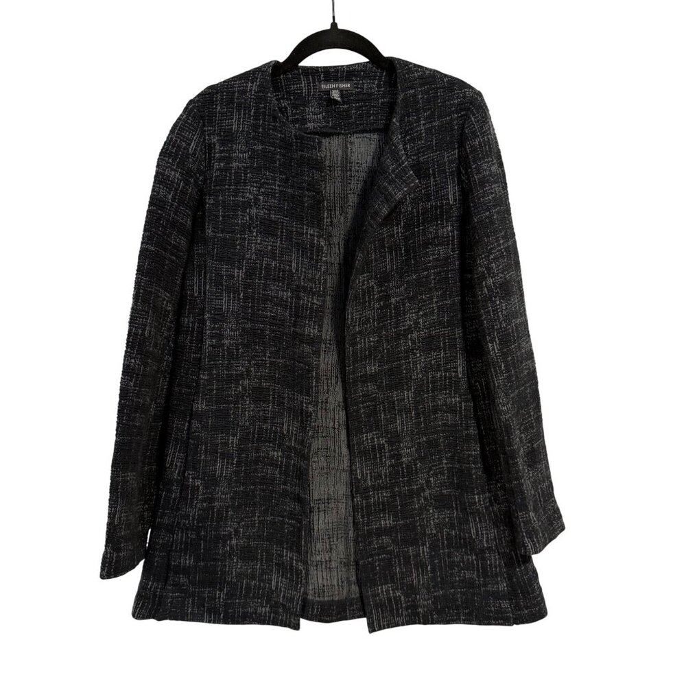 Eileen Fisher Crosshatch Cotton‎ & Tencel Stretch Jacket Size XS